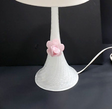Vintage Murano Glass Swirl & Pink Rose Table Lamp Italy Sticker 21