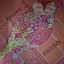 Salvatore Ferragamo authentic silk twill fabric 90 x 90 cm Owl  Floral Defect picture