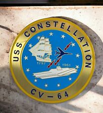 USS Constellation CV-64 1797-1961 Brass Metal Plaque Plate Vintage Read Descrip picture
