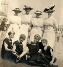 Vintage 1910's Photograph Group Portrait of Victorian Women at the Beach picture
