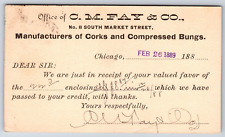 c1889 CM Fay Corks Bungs Chicago IL Illinois Antique Postal Card Postcard picture