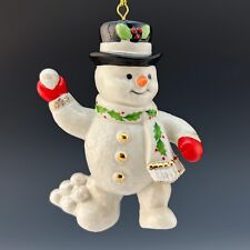Lenox China Missing 2021 Date Snowman Annual Xmas Tree Ornament Snowball Fight picture