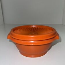 Vintage Tupperware Starburst Servalier Bowl 1323 Lid 812 Harvest Orange picture