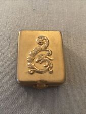 Antique Dragon Miniature Stamp or trinket box with hidden hanger rare picture