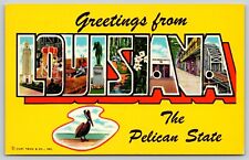 Postcard Greetings from Louisiana chrome large letter U114 picture