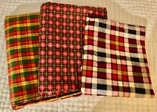 8 yds. Vintage Flannel Fabric 3 Patterns, Red, Yellow,  Mustard, Green Squares picture