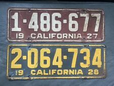 1927 & 1928 California License Plate Vintage picture
