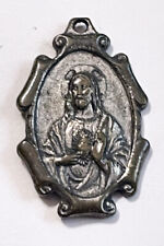 Lady of Carmel & Jesus Christ Silver Medal Pendant ITALY Beautiful Ornate Design picture