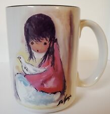 Vintage De GRAZIA Signed Native Girl With Dove Museum Art Ceramic Coffee Mug picture