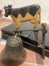 vintage cast iron wall mount cow dinner bell 5” X 3” picture