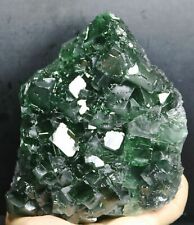 5.13 lb Natural Transparent Deep Green Cube Fluorite Crystal Specimen / China picture