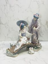 Lladro 1445 SPRINGTIME IN JAPAN Girls Bridge Porcelain Figurine Rare picture