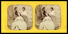 1870, Day/Night Stereo (French Tissue) Tirag Mid-Nude Woman Getting Hairdressed picture