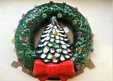 RARE Trim 'n Glo Lighted Christmas Tree Wreath, Marcia Ceramics in Original Box picture