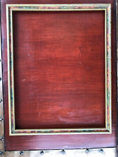 VTG 1930s-50s Wood Gold Picture Frame with Color Inset;  Holds 9 1/4