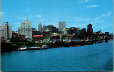 Vtg Monongahela River Skyline Pittsburgh Pennsylvania PA Unused Postcard picture