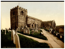 Yorkshire. Whitby. St. Mary's Church.  Vintage Photochrome by P.Z, Photochrome Z picture