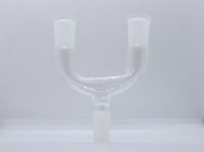 14mm Double Bowl Clear Glass Adapter Piece picture
