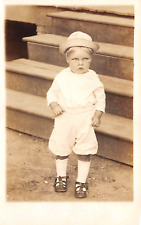 RPPC Young Sailor Boy Sunday Best c1910 AZO Photo Postcard picture