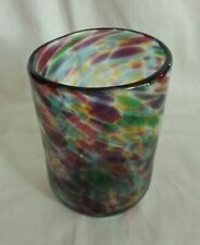 Handblown Cup Confetti Swirl Glass 4”x2.5” picture