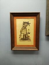 Vintage HUMMEL Girl Picture Framed Wall Hanging Western Germany picture
