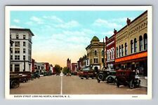 Kinston NC-North Carolina, Queen Street, Advertisement, Vintage Postcard picture