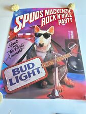 Vtg Spuds MacKenzie Bud Light Guitar Rock & Roll Party 1987 Rolled Poster Beer picture