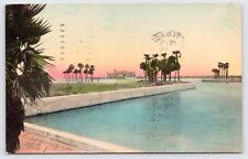 c1937 Looking Out To The Municipal Pier St Petersburg Florida Vtg Hand Colored picture