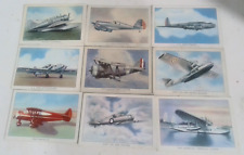 VINTAGE Wings CIGARETTE CARDS Set Of 9 SERIES B & C Modern American Airplanes picture