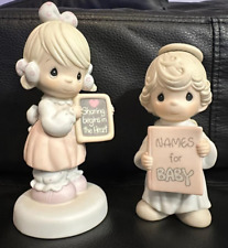 2 precious moments figurine names for baby & sharing begins in the heart picture