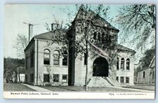 Grinnell Waterloo Iowa IA Postcard View Of Stewart Public Library 1909 Antique picture
