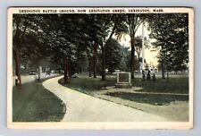 Lexington MA-Massachusetts, Lexington Battle Ground, Green, Vintage Postcard picture