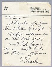 Chuck Yeager Signed note to Red Baron Gene Kropf - WWII Ace Bud Anderson Address picture