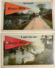 Antique Lot of 2 Postcards Sent to WWI Soldier Menges Mills PA Colorized Posted picture