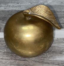 Vintage Solid Brass Apple Bell Paper Weight Teacher Gift 4