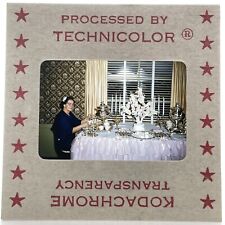 35mm Slide Vintage 50s Woman Pours Coffee Fancy Table Setting picture