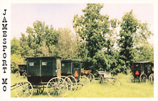 Jamesport MO Missouri, Buggies Carriages Unhitched from Horses, Vintage Postcard picture