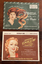 Vintage 1950s Venida / R. H. Stearns Unicum Nylon Hair Net Pair - Stunning picture