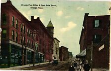 Post Office & East Main Street Orange MA Divided Postcard 1913 picture