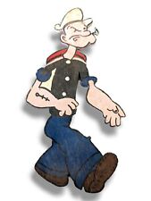 Popeye The Sailor Tramp Art Cutout Hand-painted 8 And 1/4 In Tall picture