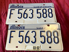 ILLINOIS LICENSE PLATE PAIR/SET....EXPIRED 2002 picture