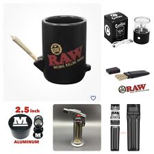 raw wake and bake ceramic mug+raw three tree case torch grinder rechargeable picture