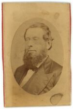 Antique Named CDV Circa 1870'S John Cooper Handsome Man With Beard Providence RI picture