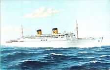 Home Lines Cruise Ship All Italian Crew Panamanian Registry Postcard Note WOB PM picture