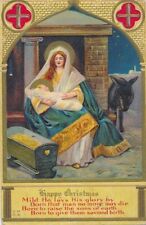 CHRISTMAS - Madonna And Child Manger Scene Happy Christmas Postcard - 1912 picture