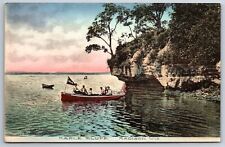 Madison Wisconsin~Maple Bluff~Boat Julia on Water~c1910 Albertype Postcard picture