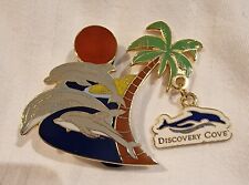 Rare Busch Gardens Jumping Dolphin Sunset Pin Dangle Cute Seaworld Palm Tree picture