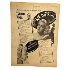 Mr Imperium Vintage Print Ad 1951 Song Lyrics Lana Turner Ezio Pinza MGM Movie picture