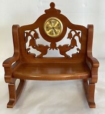 Hand Crafted Wooden Rocking Bench-w/small USA Clock-Doves-7.5”T-Gorgeous picture