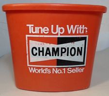 Vtg Champion Spark Plugs Advertising Sign Garbage Trash Can Tune Up Gas Station picture